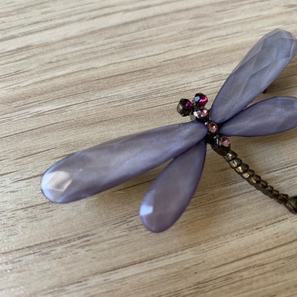 Crystal Purple Butterfly Brooch - Picture 2 of 6
